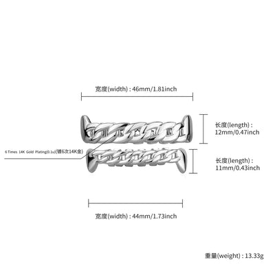 Premade Cuban Link Grillz Set - Top & Bottom