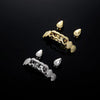 Royal Frost CZ Cluster Hip Hop Teeth Grillz Set - Top Cap & Hollow Bottom