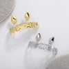 Royal Frost CZ Cluster Hip Hop Teeth Grillz Set - Top Cap & Hollow Bottom