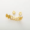 Royal Frost CZ Cluster Hip Hop Teeth Grillz Set - Top Cap & Hollow Bottom