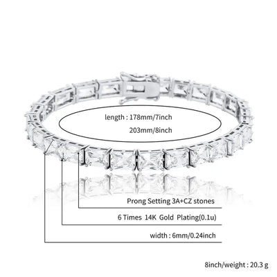 AAA Cubic Zirconia 1-Row Tennis Bracelet