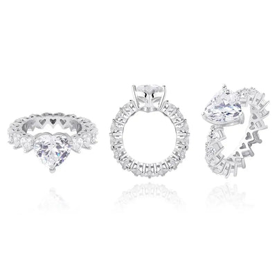 Fashion Heart Ring with Full Bling CZ