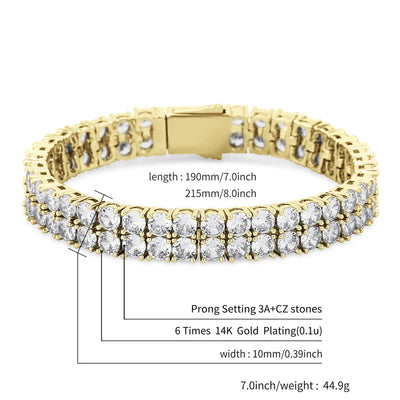 2-Row Micro Pave AAA Cubic Zirconia Tennis Bracelet