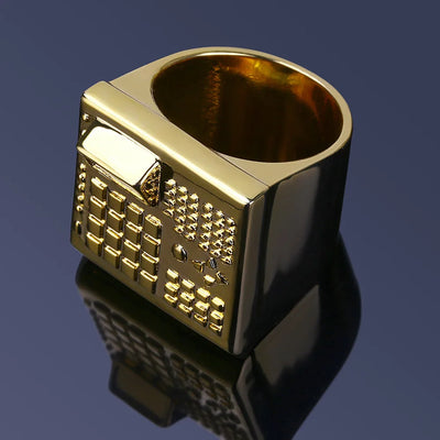 Gold/Silver Plated MPC Drum Machine Ring - Perfect for Hip Hop Producers