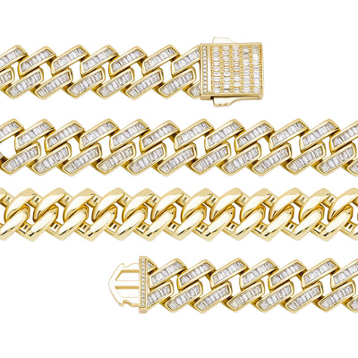 18mm Baguette Cubic Zirconia Bracelet - Gold or Silver Plated