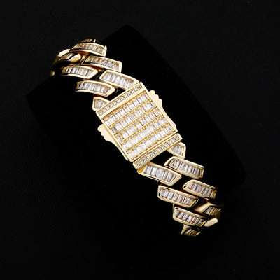 18mm Baguette Cubic Zirconia Bracelet - Gold or Silver Plated