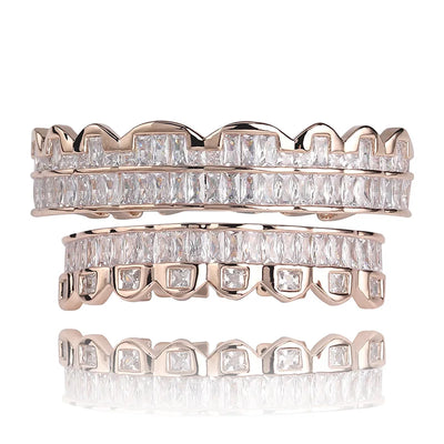 AAA Cubic Zircon Top & Bottom Grillz Set