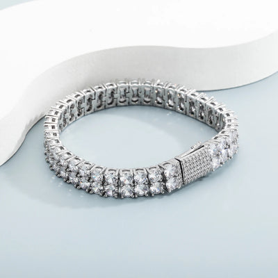 2-Row Micro Pave AAA Cubic Zirconia Tennis Bracelet