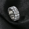 2 Rows CZ Iced Out Wedding Ring for Men & Women