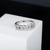 925 Sterling Silver Cuban Link Ring with CZ