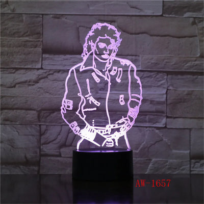 Michael Jackson Sign 3D Illusion Lights Table Desk Lamp