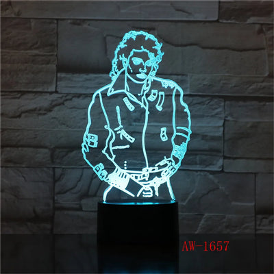 Michael Jackson Sign 3D Illusion Lights Table Desk Lamp