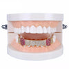 Vamp it Up: Iced Out Gold & Silver Plated Vampire Teeth Grillz with Micro Pave CZ Stones