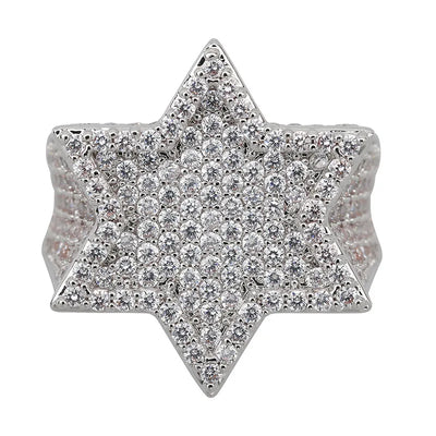 Hexagon Bling Ring with CZ for Men & Women