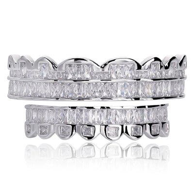 AAA Cubic Zircon Top & Bottom Grillz Set