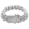 Iced Out Link Chain Bracelet with Micro Pave CZ Stones