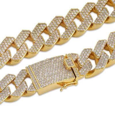 Iced Out Link Chain Bracelet with Micro Pave CZ Stones