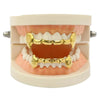 Glam Fangs: Gold Color Plated Dracula Vampire Fang Grillz Caps"