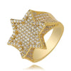 Hexagon Bling Ring with CZ for Men & Women