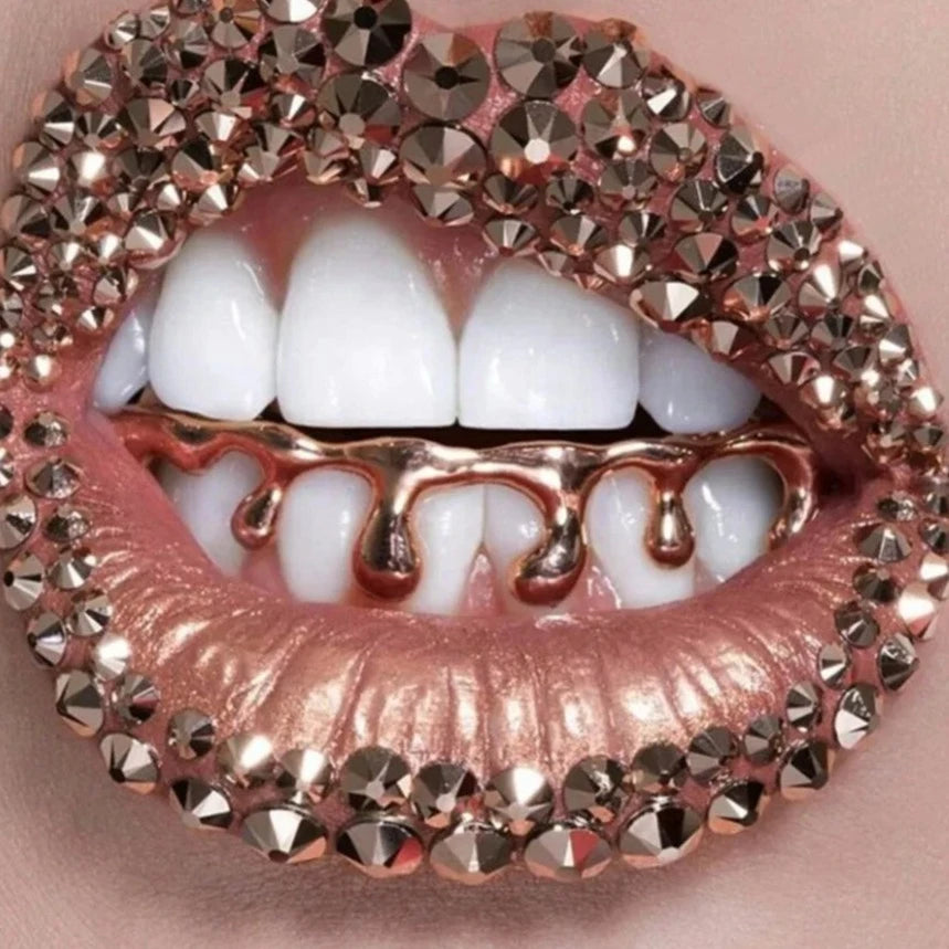 Drip Bottom Grillz: Yellow Gold, Silver, Rose Gold Plated