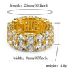 2 Rows CZ Iced Out Wedding Ring for Men & Women