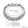 High-Quality 14mm Iced Out Cuban Chain Bracelet with AAA Cubic Zirconia