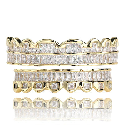 AAA Cubic Zircon Top & Bottom Grillz Set