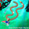 New England Patriots Pendant with 20" Cuban Link Necklace