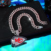 Kansas City Chiefs Pendant with 20" Cuban Link Necklace