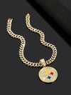 Pittsburgh Steelers Pendant with 20" Cuban Link Necklace