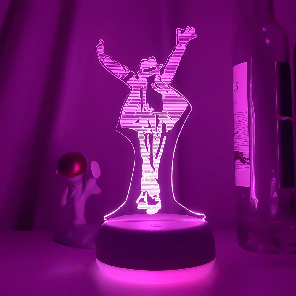 Michael Jackson Sign 3D Illusion Lights Table Desk Lamp"