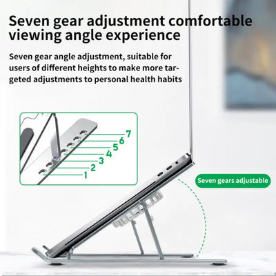 FlexiCool: ErgoStand Pro – Adjustable Aluminum Alloy Laptop Support with Built-in Fan!