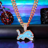 Detroit Lions Pendant with 20" Cuban Link Necklace