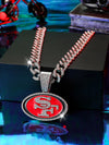 San Francisco 49ers Pendant with 20" Cuban Link Necklace