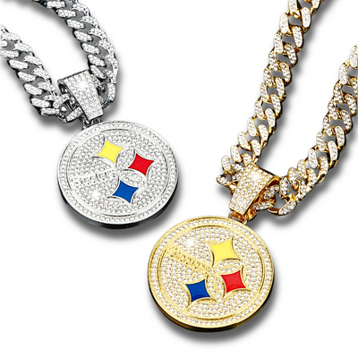 Pittsburgh Steelers Pendant with 20" Cuban Link Necklace