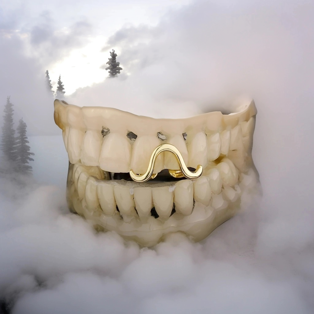 Gold-Plated Wave Single Tooth Grill